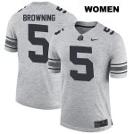 Women's NCAA Ohio State Buckeyes Baron Browning #5 College Stitched Authentic Nike Gray Football Jersey UZ20Z85JQ